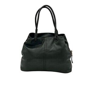 Sasha + Sofi Black Leather Braided Shoulder Bag